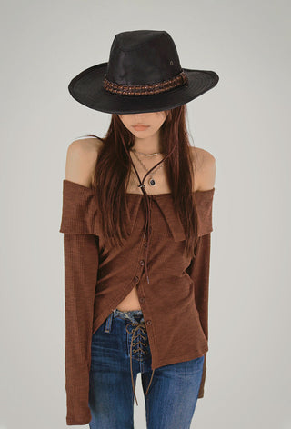 Real Chain Cowboy Leather Fedora