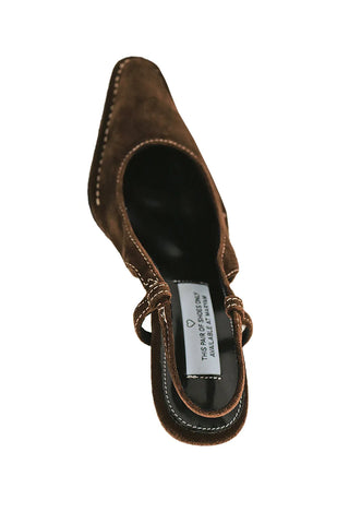 Leuk Suede Stitch Slingback Stiletto Heel
