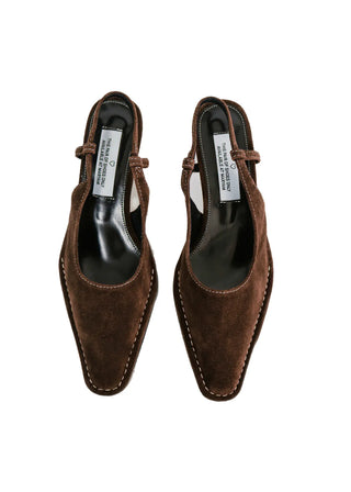 Leuk Suede Stitch Slingback Stiletto Heel