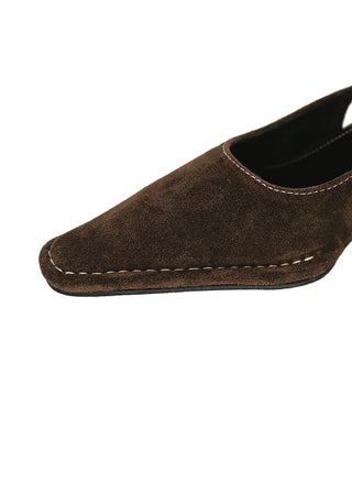 Leuk Suede Stitch Slingback Stiletto Heel