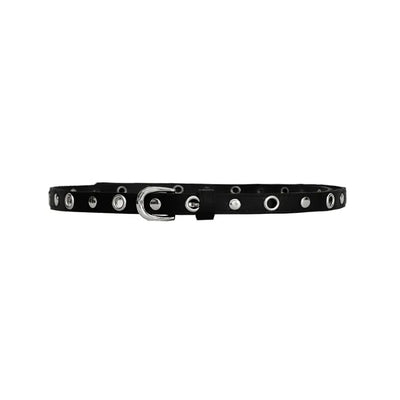 Slim metal eyelet belt