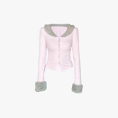 Pink Milk Fur Cardigan