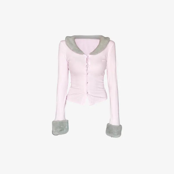 Pink Milk Fur Cardigan