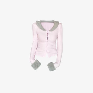 Pink Milk Fur Cardigan