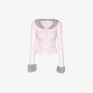 Pink Milk Fur Cardigan