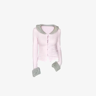 Pink Milk Fur Cardigan