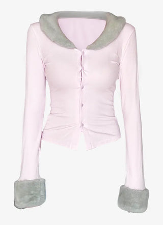 Pink Milk Fur Cardigan