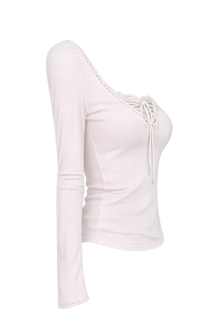 Lace Cross String Slim Tee