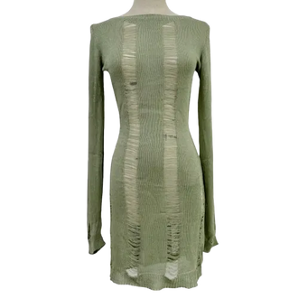 Green Knit Cover Up Swimsuit Bikini Set