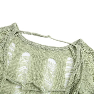 Green Knit Cover Up Swimsuit Bikini Set