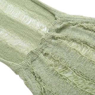 Green Knit Cover Up Swimsuit Bikini Set