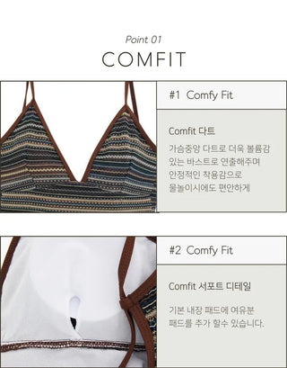 Ethnic Knit Monokini One Piece Swimsuit