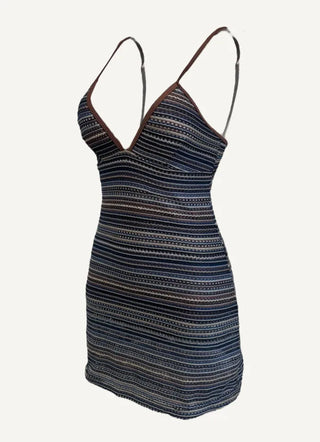 Ethnic Knit Monokini One Piece Swimsuit
