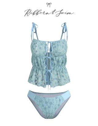 Sky Lace 3 piece Bikini Set Cover up Beachwear