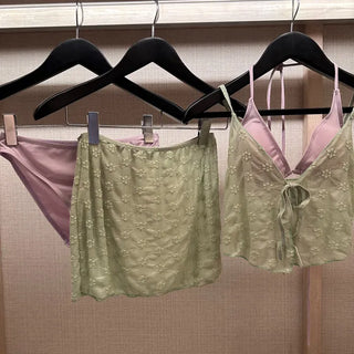 4 piece cover up bikini set lace cover up swimsuit pastel