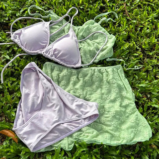 4 piece cover up bikini set lace cover up swimsuit pastel