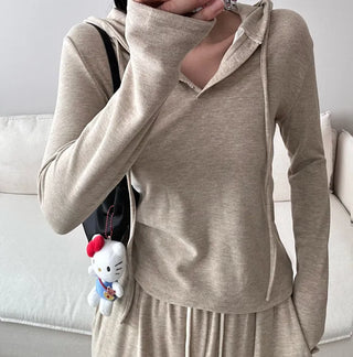 Training set hoodie + wide pants daily look banding pants loose fit