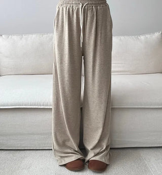 Training set hoodie + wide pants daily look banding pants loose fit