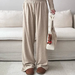 Training set hoodie + wide pants daily look banding pants loose fit