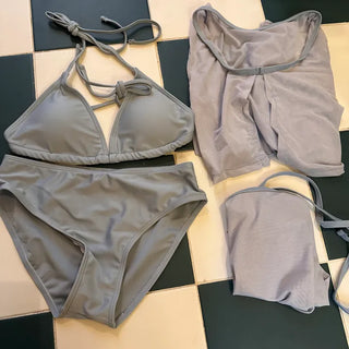 4PCS Bikini See through Cover up Set Swimsuit Bikini Set