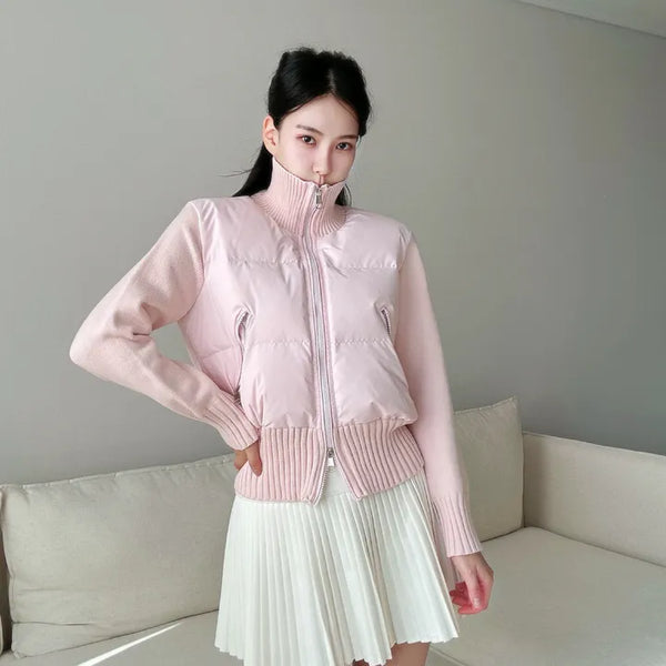 Knit jumper short padding crop jumper strawberry milk gray 2 color fall outerwear