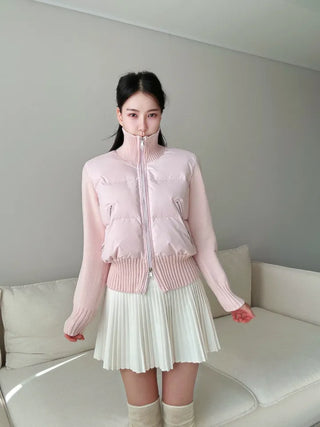Knit jumper short padding crop jumper strawberry milk gray 2 color fall outerwear