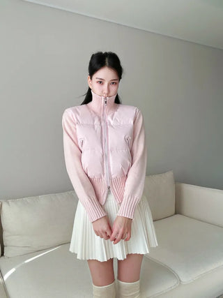 Knit jumper short padding crop jumper strawberry milk gray 2 color fall outerwear