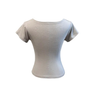 Slim fit lettering vintage round neck short sleeve t shirt