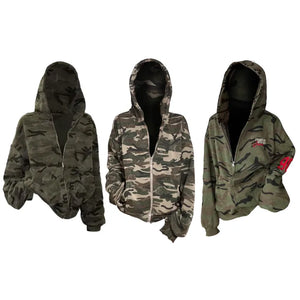 Camo Overfit Hooded Zip Up