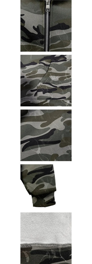 Camo Overfit Hooded Zip Up