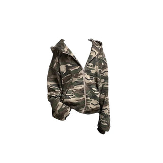 Camo Overfit Hooded Zip Up