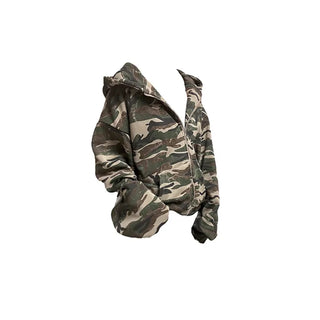 Camo Overfit Hooded Zip Up