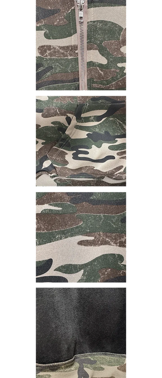 Camo Overfit Hooded Zip Up