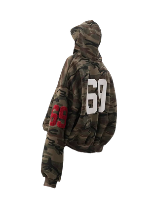 Camo Overfit Hooded Zip Up