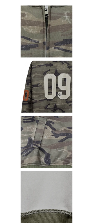 Camo Overfit Hooded Zip Up