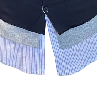 Striped Shirt Layered Cardigan