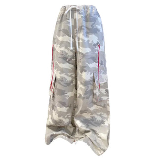 Camo Cargo Side Pocket Wide Pants