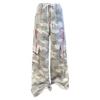 Camo Cargo Side Pocket Wide Pants