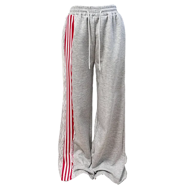 Lace three stripe wide pants