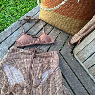 3 piece set: lace cardigan bikini skirt bikini skirt swimsuit belly cover up