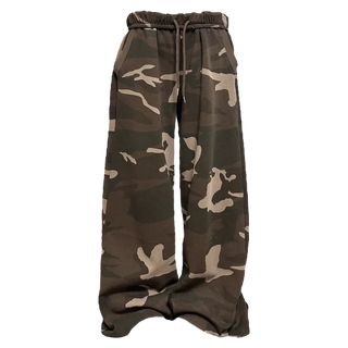 Low Rise Y2K Fold Over Camo Joggers Pants
