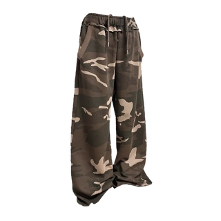Low Rise Y2K Fold Over Camo Joggers Pants