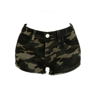 Vintage Camo Shorts  Washed Camo Denim Shorts