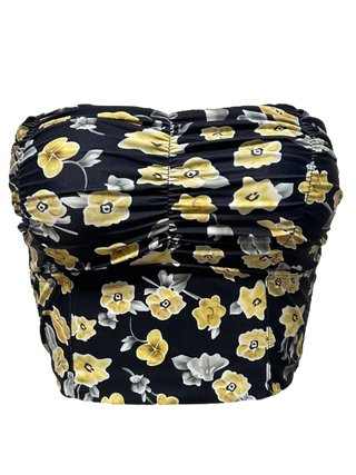 Black Bloom Tube Bikini Set