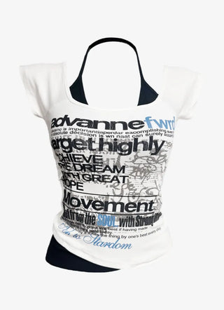 2 Type Lettering Layered Style T Shirt