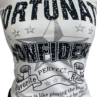 Star Halter Neck Layered Print Short Sleeve T Shirt