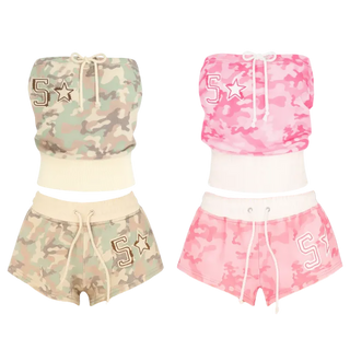Camo Set   Camo Crop Top & Shorts Set