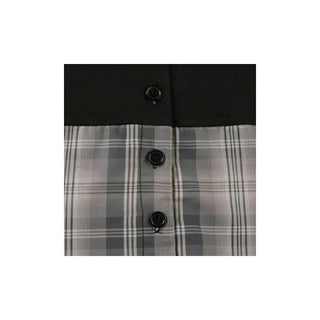 Checked shirt mix bustier vest top