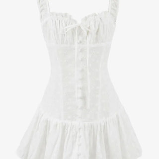 French punching corset mini dress