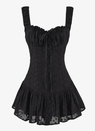 French punching corset mini dress